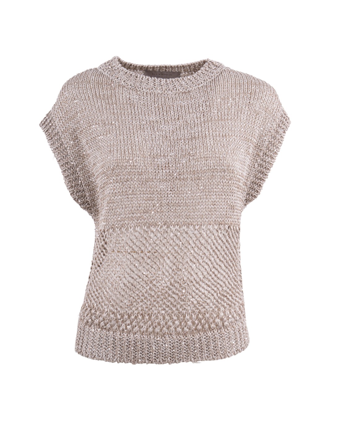 shop D.EXTERIOR  Top: D Exterior top in misto lino.
Girocollo ampio.
Senza maniche.
Effetto traforato. 
Composizione: 53% lino, 27% poliestere, 20% poliammidica.
Made in Italy.. 60451-8LINO number 2959247